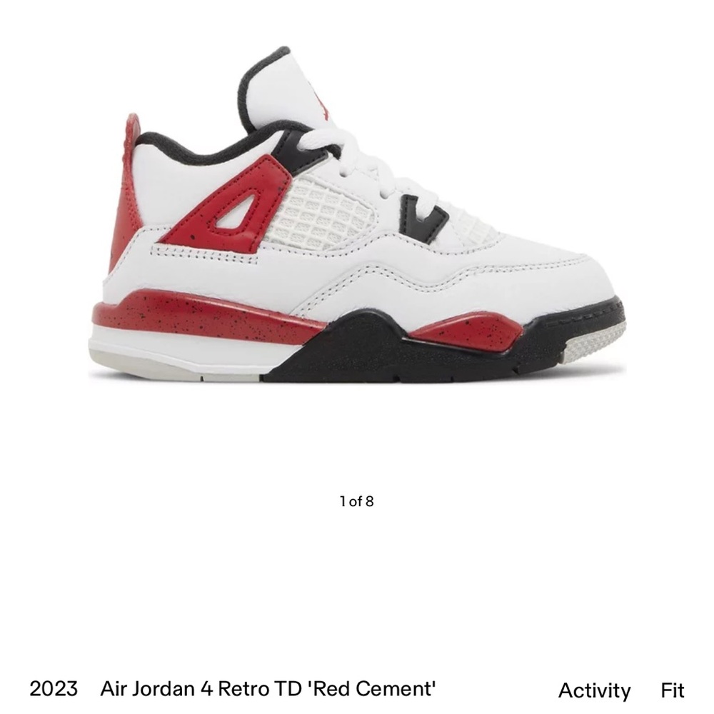 Toddler Jordan 4 Retro TD 'Red Cement'